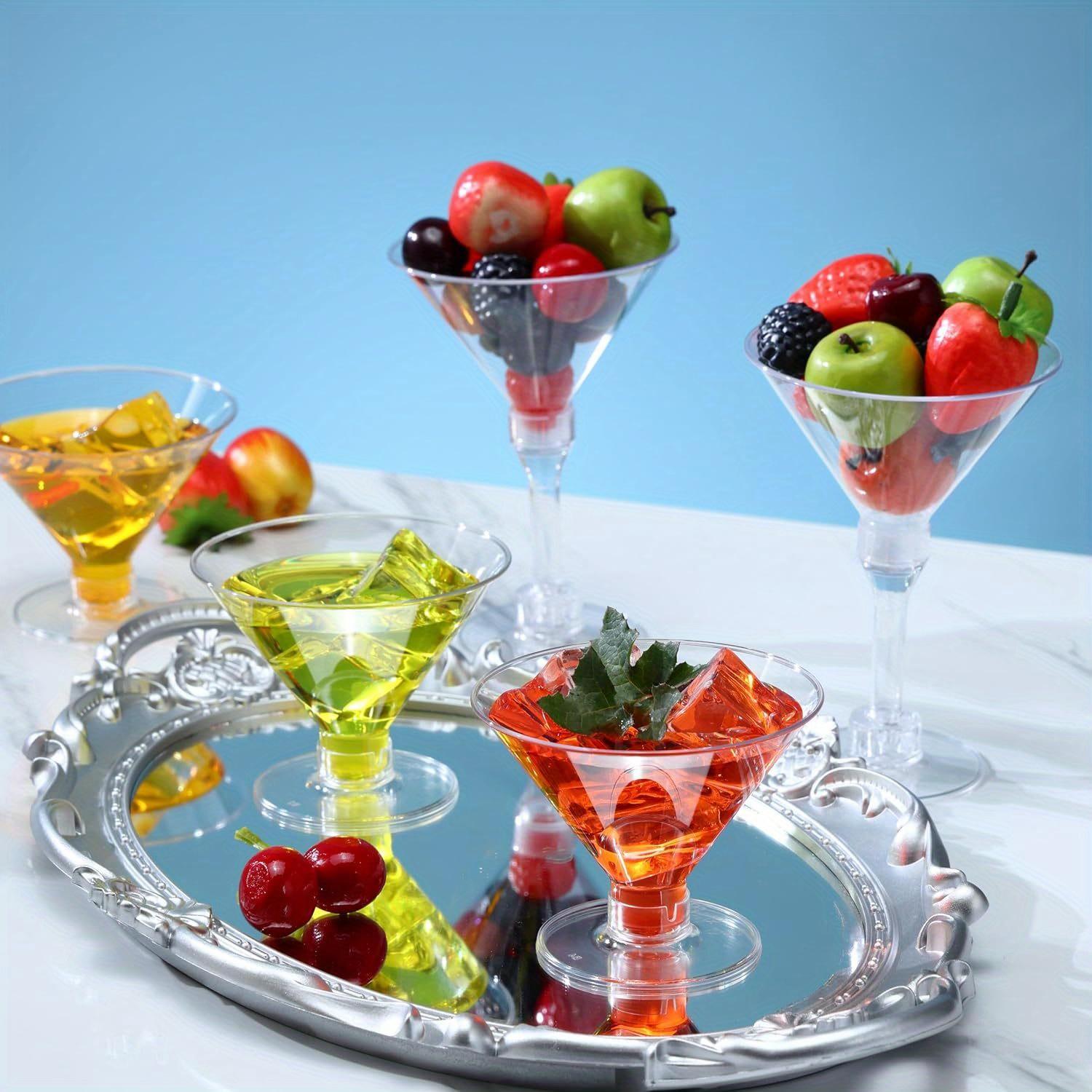 5 Ounce Plastic Martini Glass, Reusable Cocktail Cup for Champagne and Desserts, Perfect for Parties, Weddings, Birthdays, Home Gatherings