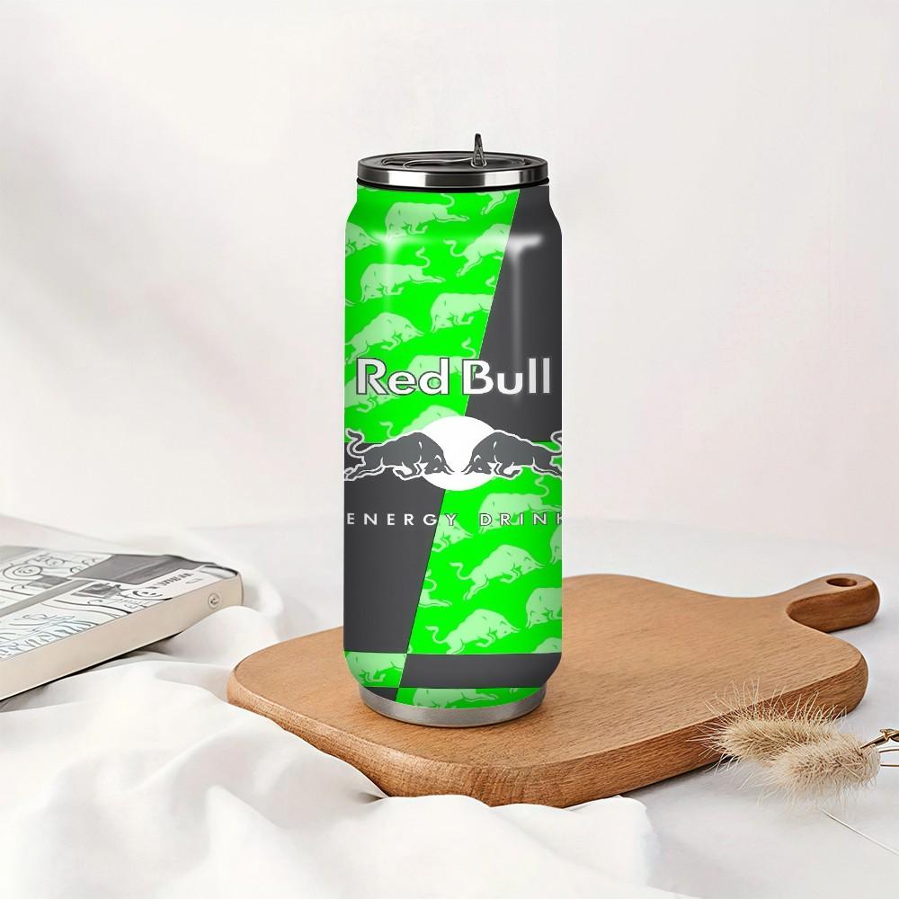 1pc 17oz Red Bull Neon Green Logo Stainless Steel Thermos Cup, Bid Farewell to Commute Dullness, Perfect for Travel & Social Outings, Ideal for Office, Sports & On-the-Go Drinks