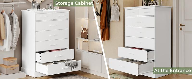 Sikaic 7 Drawers Dresser With Sturdy Base Storage Cabinet Cupboard