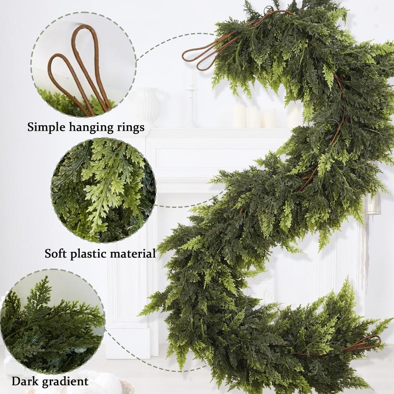 72 Inch Christmas Cedar Garland, Soft Thickness Artificial Pine Decorative Bunting for Indoor Outdoor Holiday Parties Home Decoration 72 Inch Christmas Cedar Garland, Soft Thickness Artificial Pine Decorative Bunting for Indoor Outdoor Holiday Parties Home Decoration