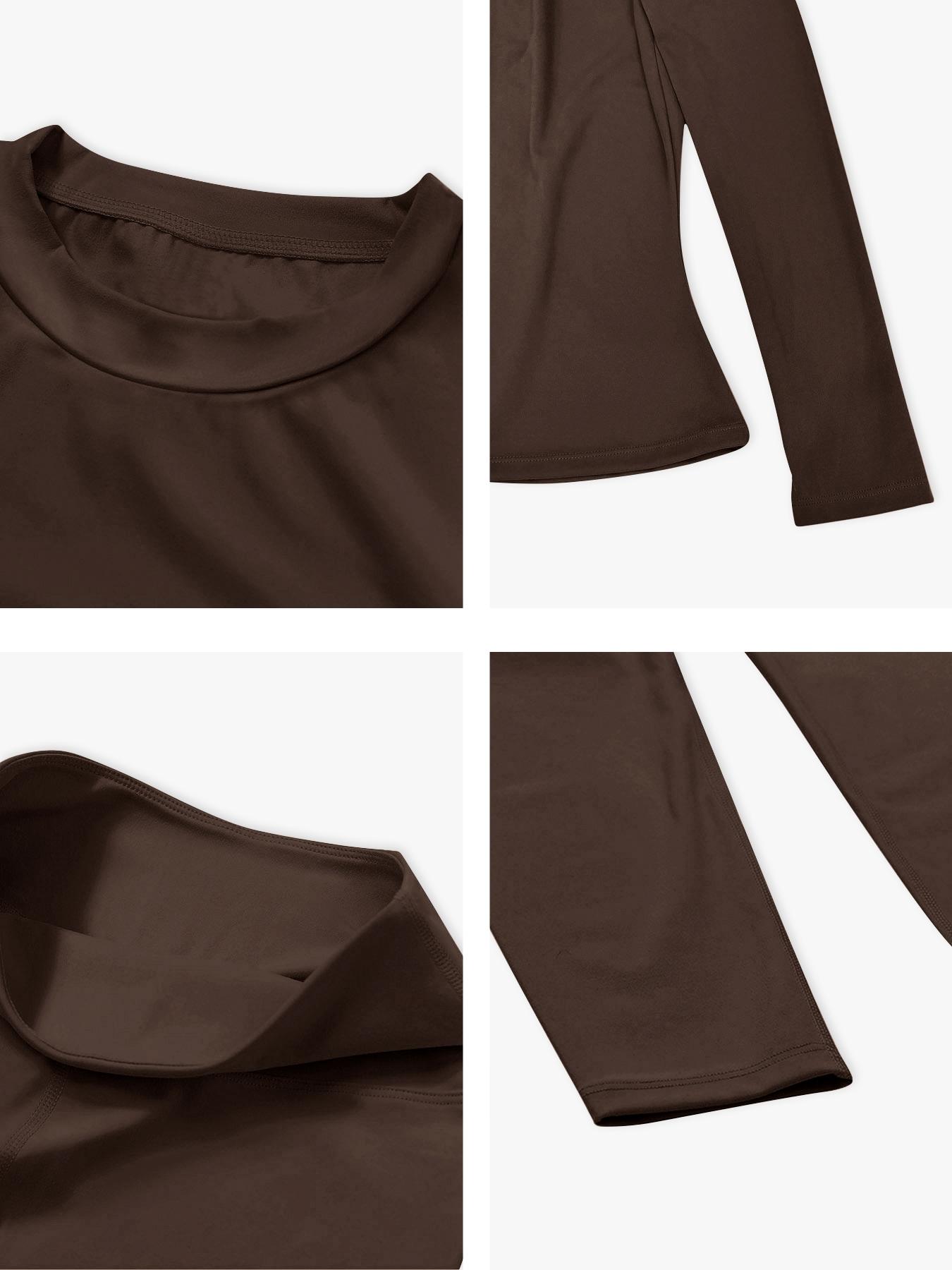 Two-Piece Set Women's Patchwork High Elastic Soft Round Neck Flat Shoulder Long Sleeve Slim Fit Beautiful Hip Tight Pants Yoga Clothes suit Workout Running Clothes Four Seasons Outdoor Running Cycling Hiking Walking Shopping Fashion suit Gym