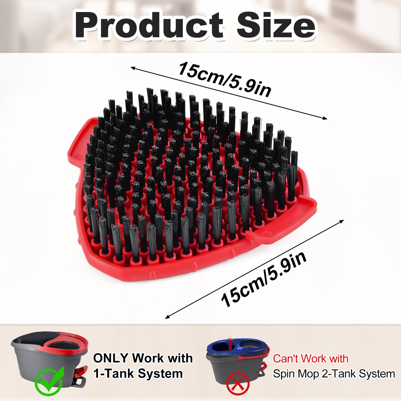 1/2Pcs Upgrade Mop Replacement Brushes, Compatible with Vileda O-Cedar Easywring 1Tank System, Dense Bristle Brush Design,Deep Cleaning Kitchen Bathroom Accessories Christmas Halloween