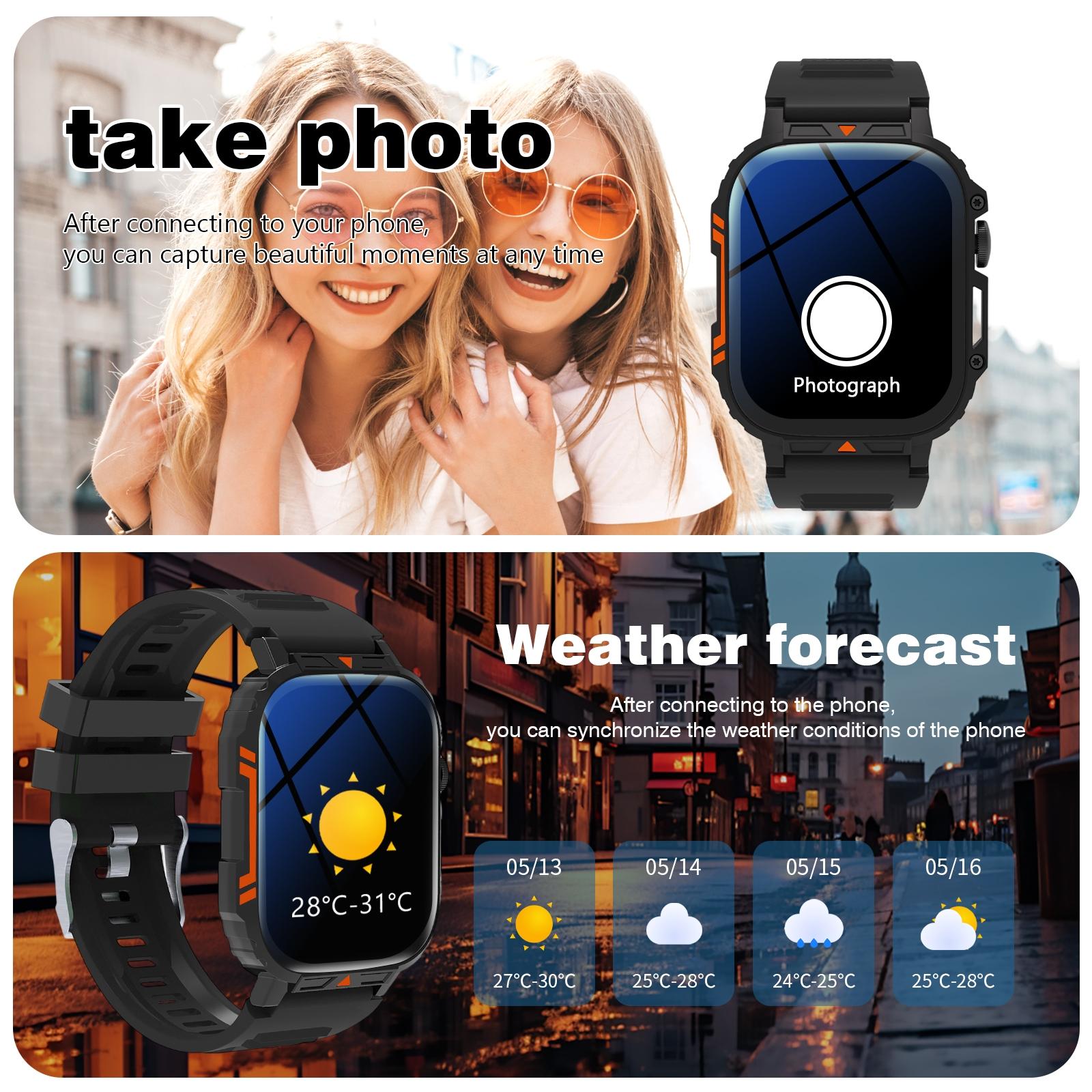 Smart Watch, Wireless calling /dial, Multi-Sport Modes, Call & Message Alerts, Custom Wallpaper, Compatible with iOS/android