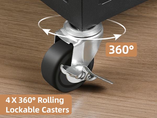 42” Heavy Duty Indestructible Dog Crate, High Anxiety Dog Crate, Escape Proof Dog Cage Kennel with 4 Lockable Wheels, Double Sturdy Locks, Double Door and Removable Tray Design, for Large Dogs