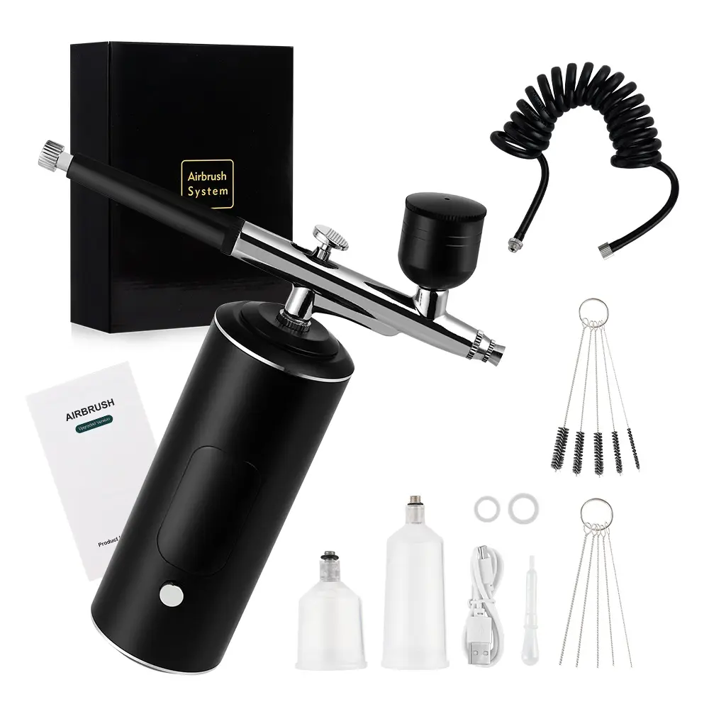 Portable USB Airbrush Kit with Display Screen, 0.3mm Nozzle for Skincare, Nail Art Design, Makeup, Cake Decoration, Car Painting
