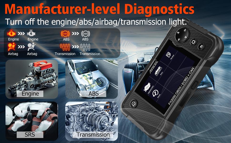 ANCEL FX2000 Automotive OBD2 Scanner, Engine ABS SRS Transmission Diagnostic Tool, Check Engine Code Reader for All Cars, Lifetime Free Upgrade ANCEL FX2000 Automotive OBD2 Scanner, Engine ABS SRS Transmission Diagnostic Tool, Check Engine Code Reader for All Cars, Lifetime Free Upgrade