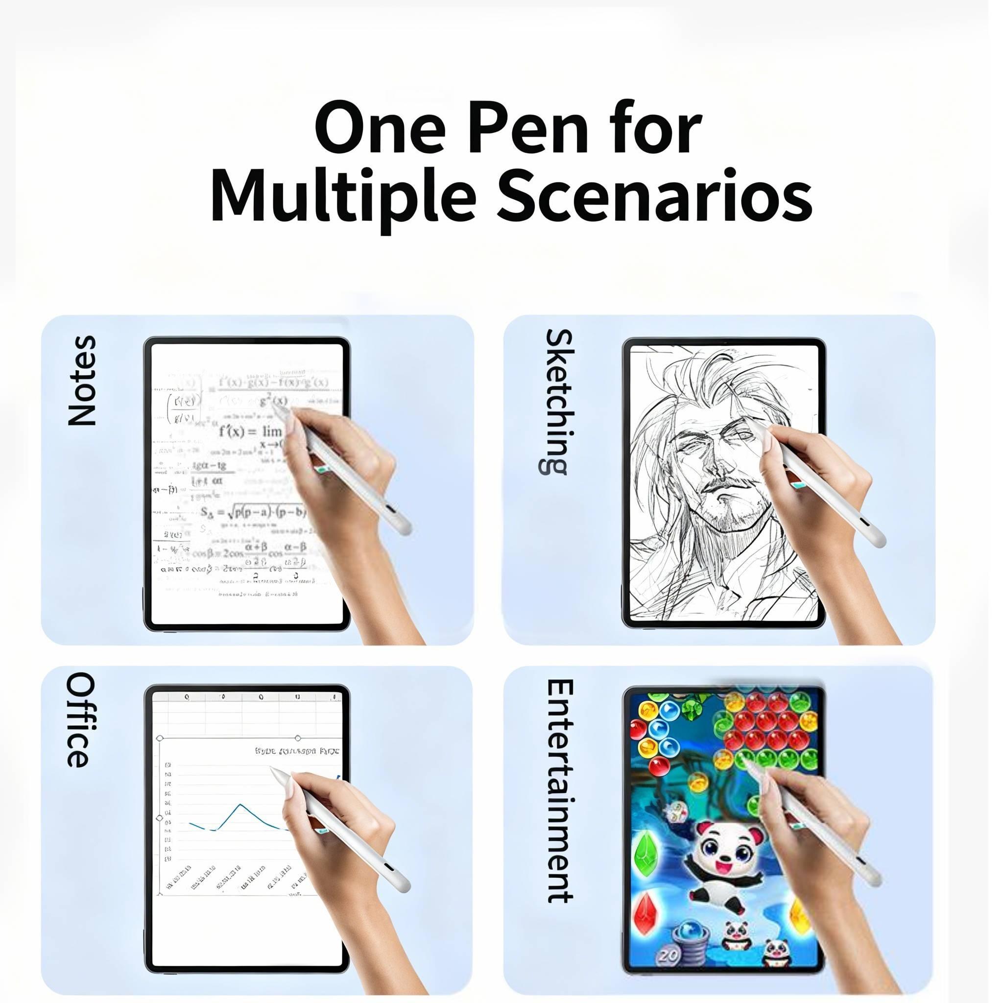 Touchscreen Stylus Pen Compatible with iPhone iPad Android Tablets, Universal Fine Tip Magnetic Adsorption, Lithium Battery