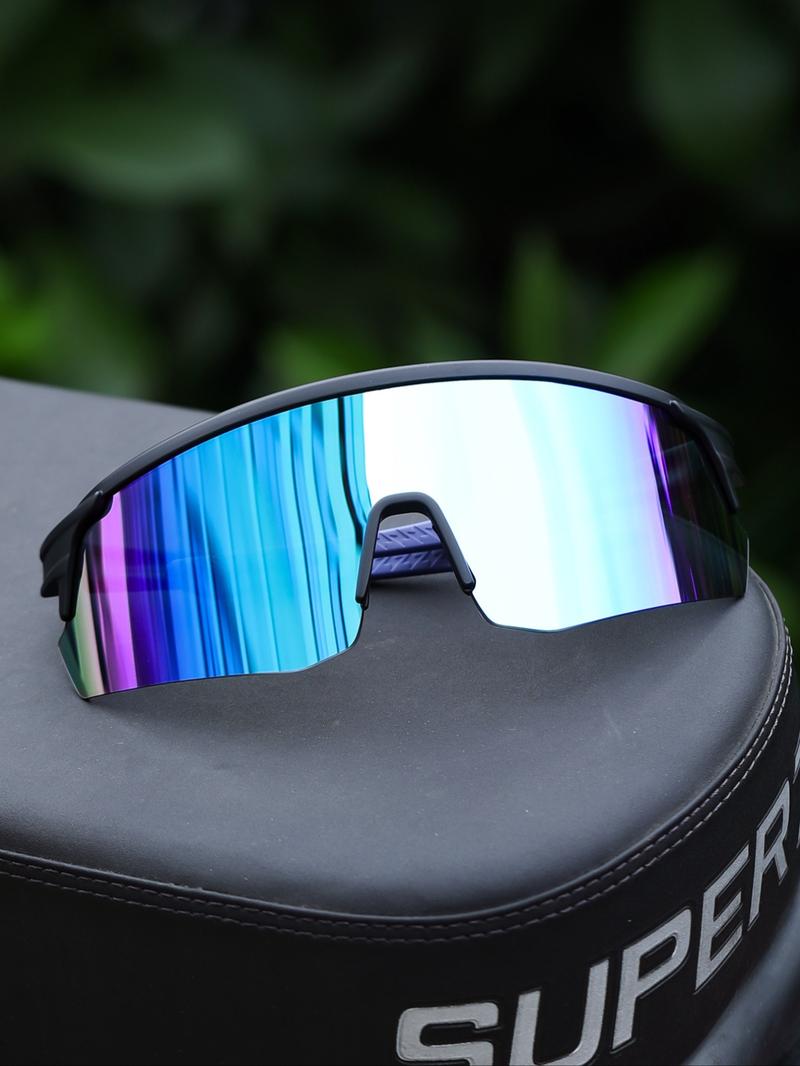 Men's Trendy Colorful Coated Cycling Running UV Protection Outdoor Windproof Sports Sunglasses, Stylish Eyewear for Active Lifestyle, Bike Accessories