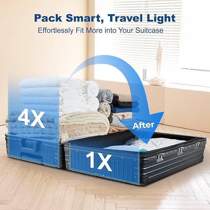 Vacuum Storage Bags with Multiple Sizes Electric Air Pump Space Saver Bags, Vacuum Sealed Bags for Comforters, Blankets, Clothes Storage