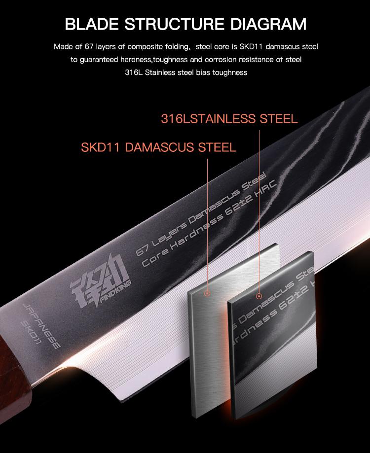 FINDKING Prestige Series Sakimaru Knife with Walnut Cover, Japanese SKD11 Damascus Steel Blade, Ebony Wood Octagonal Handle, Professional Sashimi Sushi Fish Knife (10.5 Inches, with Wooden Gift Box) FINDKING Prestige Series Sakimaru Knife with Walnut Cover, Japanese SKD11 Damascus Steel Blade, Ebony Wood Octagonal Handle, Professional Sashimi Sushi Fish Knife (10.5 Inches, with Wooden Gift Box)