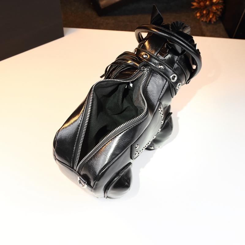 Unique Design Small Horse Bag for Women, Personalized Studs Fringe Animal Purse, Vintage Punk Style Handbag Shoulder Bag