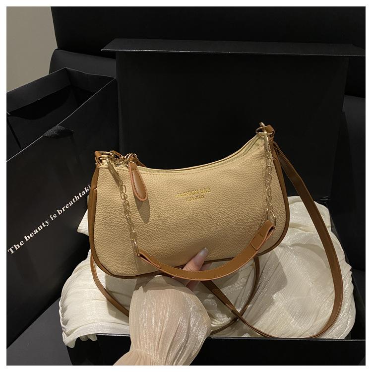 Women's Viral Cherry Charm Synthetic Baguette Bag - Cute Mini Shoulder Bag with Gold Chain, Ideal for Brunch, Date Night, Crossbody Daily Use