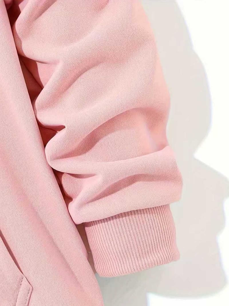 Girls' Kpop Demon Hunters Graphic Casual Hoodie Jacket, Cartoon Print Zipper Sweatshirt, Fall & Winter Fashion, Comfortable Kids Clothing