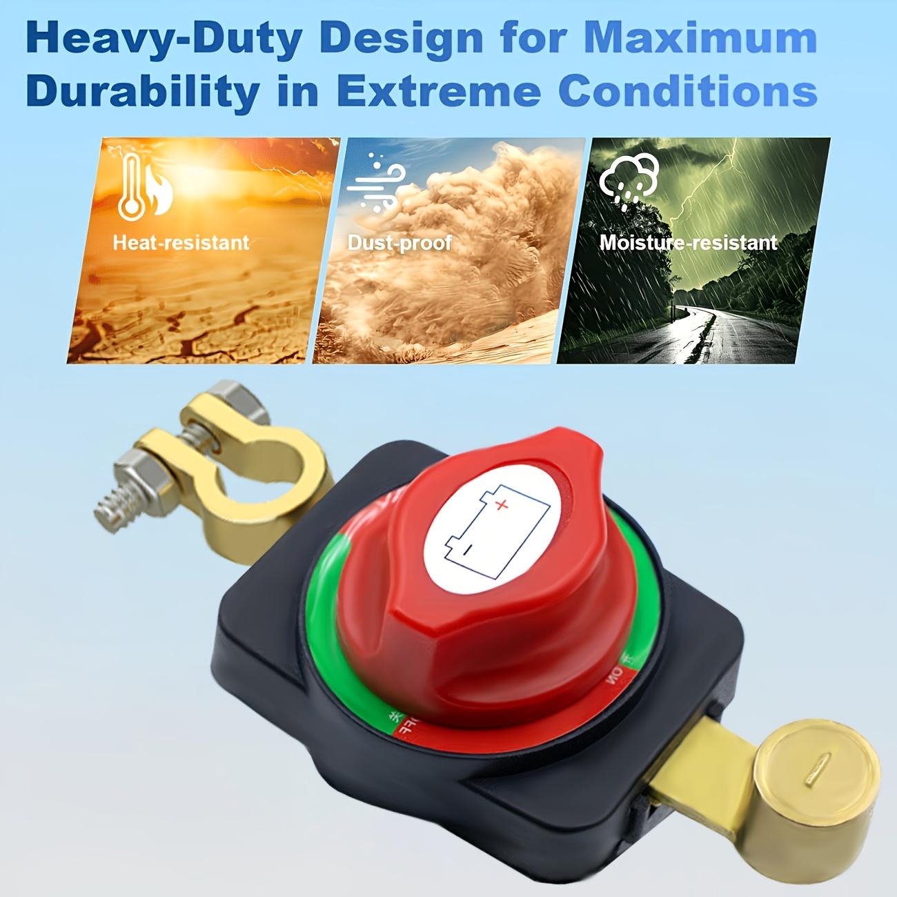 Durable Battery Disconnect Switch, Third Generation Top Battery Terminal, Suitable for Cars, Rvs, Boats, Negative Terminal On/off