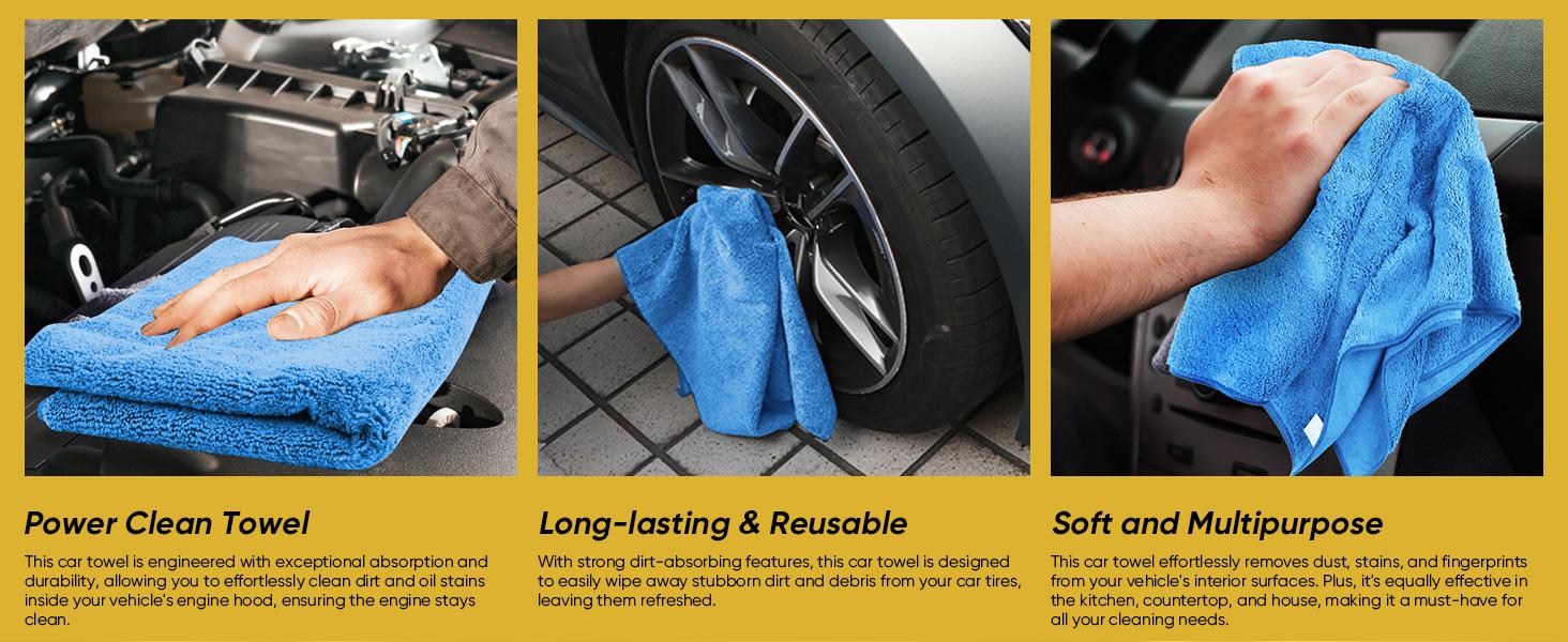 Car Drying Towels, 2 Pack Professional Microfiber Towels for Cars, Scratch-Free, Highly Absorbent Drying Towel for Cars, SUVs, RVs, Trucks, and Boats, 31 x 24 inch, Blue