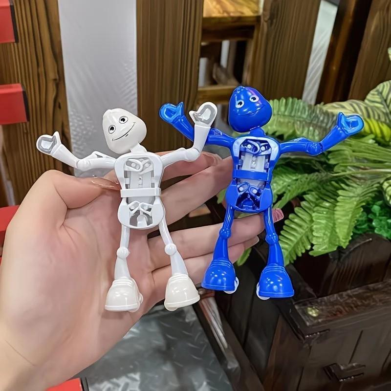 1pc Realistic Dancing Robot, Wind-Up Spring Design, Funny Split Pose, Fun Swinging Ornament, Creative Holiday Gift