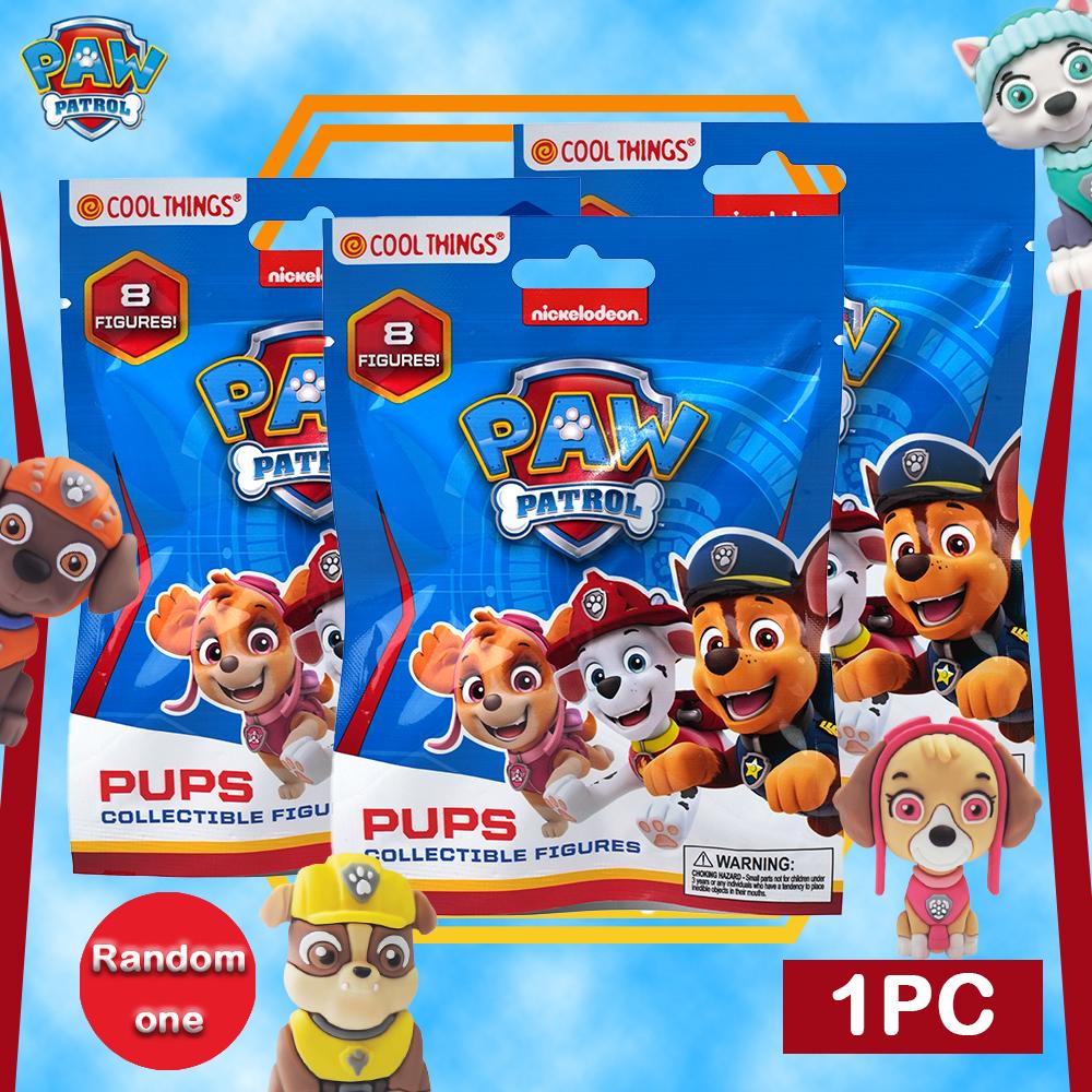 1PC Paw Patrol Officially Licensed Paw Patrol Doll Blind Bag Random One 8 Pups Collectible Figures Cute 3D Image Surprise Bag Chase Rubble Marshall Skye Rocky Zuma Liberty Everest Character Blind Bag