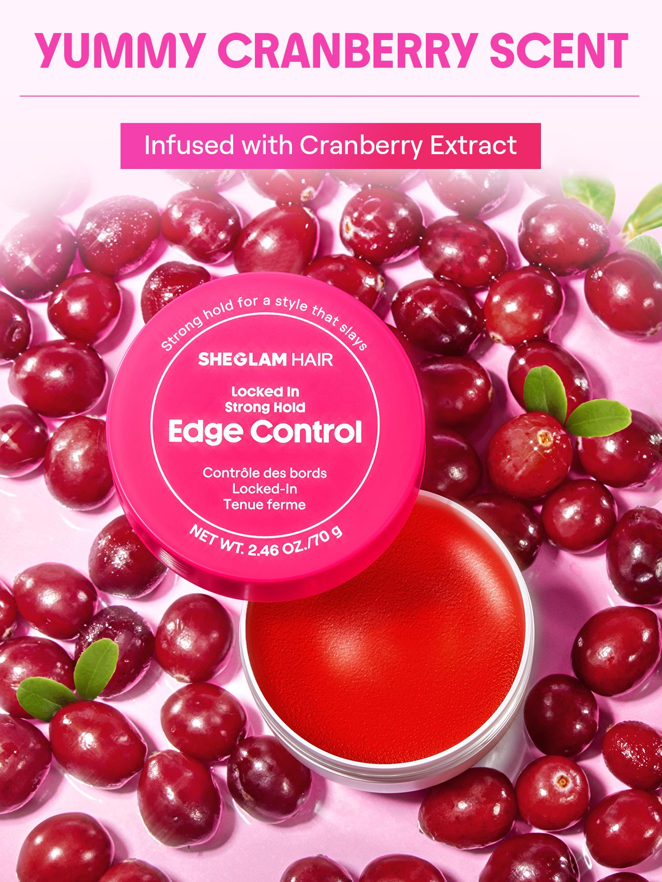 SHEGLAM HAIR Locked in Strong Hold Edge Control,Wax Strong Hold Non-Greasy Hair Styling Gel,No Flaking No Whitening & Water Resist Ant,Yummy Cranberry Scent,Jojoba Oil And Camellia Seed Oil For Fights Frizz And Flyaways-Effortlessbeauty-Hairhack-Coachella