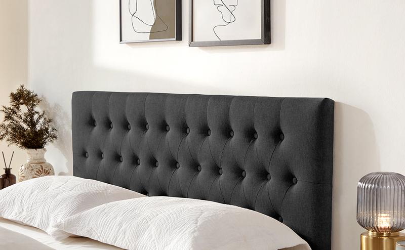 Tufted Upholstered Headboard Twin/Full/Queen/King Size, Solid Wood Head Board with Durable Metal Legs, Adjustable Height Bed headboard from 37” to 51” Fabric Headboard in Modern Button Design