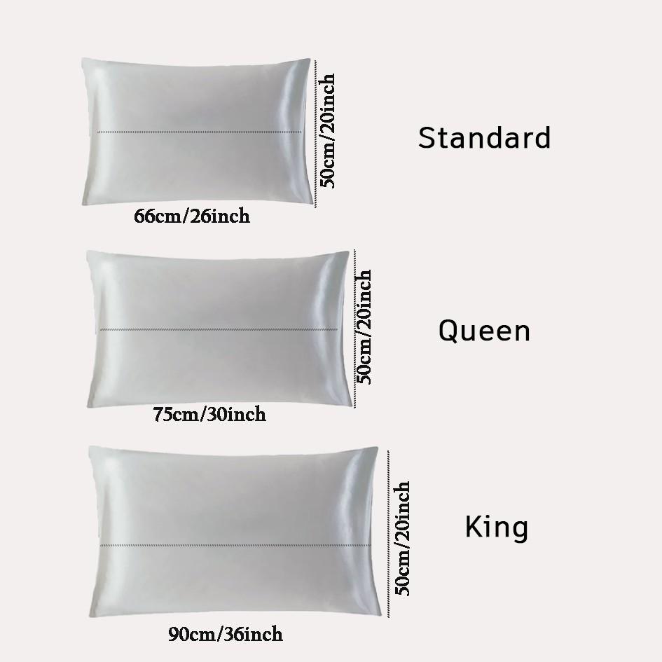 Set of 2 solid-color satin pillowcases, modern and minimalist, soft and comfortable bedding perfect for home bedrooms and dorm rooms. These cool, silky-satin pillowcases are a carefully curated must-have—sold without filling.