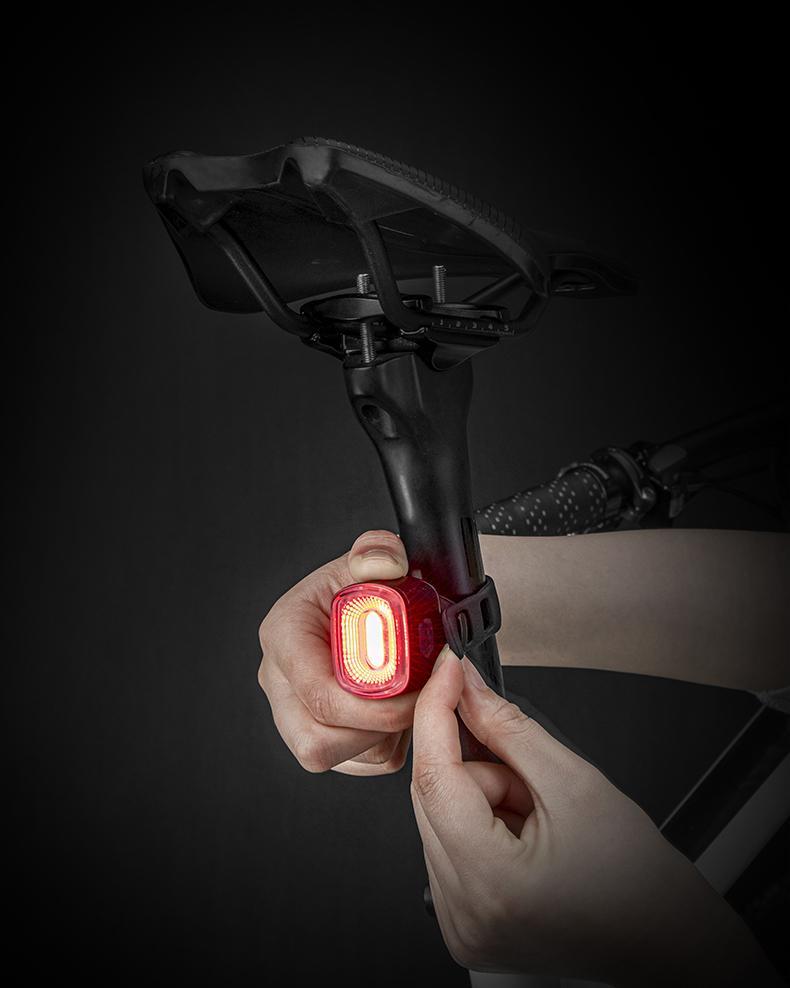 ROCKBROS Bike Tail Light Q2 LED Light Waterproof Memory Function Bicycle Rear Light Ultralight 5 Modes ABS Back Safety Taillight Bike Accessories