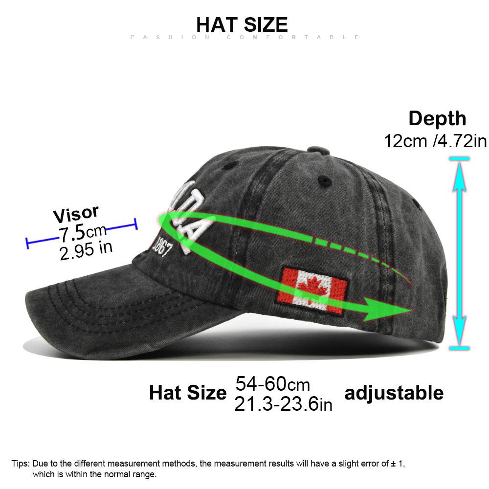 "CANADA" Embroidered Baseball Cap for Women - Maple Leaf Design, Washed & Distressed Finish, Curved Brim Sun Hat, Hats For Women