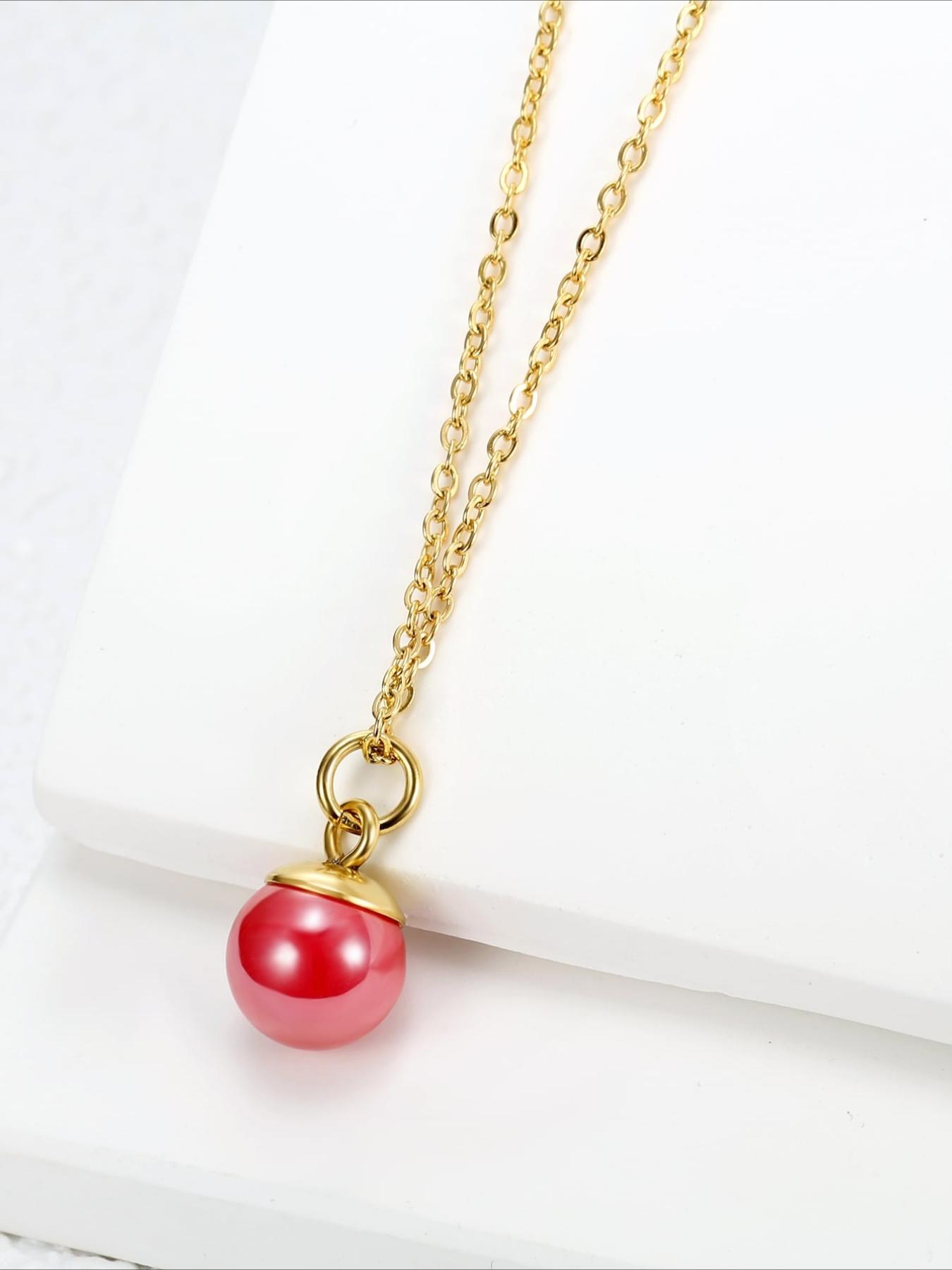 French Elegant Round Bead Necklace Made of Stainless Steel That Does Not Fade and Exudes A Sense of Luxury. Versatile for Daily Wear, Dates, and Dinner Accessories