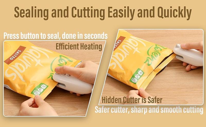 Mini snack bag sealing machine,USB rechargeable chip knife, plastic bag resealing machine, keep food fresh food storage sealer