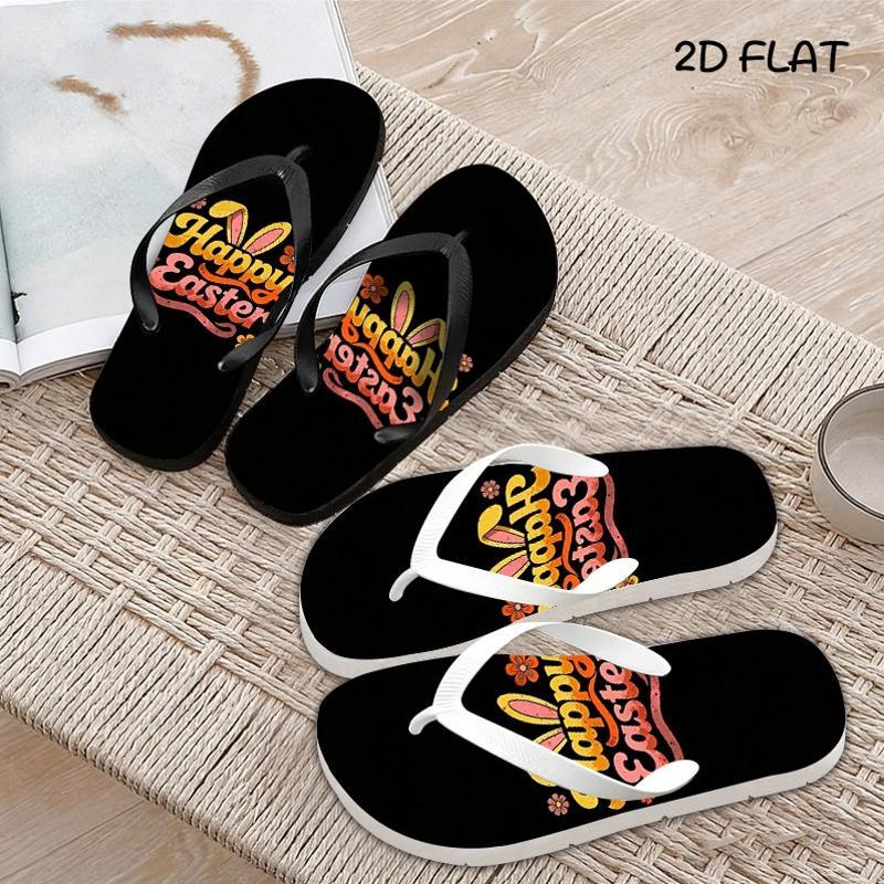 Men's Fashion Flip - Flops, EVA Material, Customizable with Personalized Patterns, Multiple Colors (Including Black/White) & Sizes Available, Suitable for Home & Seaside Outings, All - Season Wear