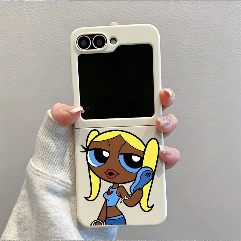 Cool Blonde Twin-Tail Girl Smartphone Casing - Shock-Resistant Handheld Protection for Samsung Galaxy ZFLIP 7/6/5/4/3, Motorola RAZR 60/50/40 Super Edition & RAZR 60 Pro Devices, Accessories