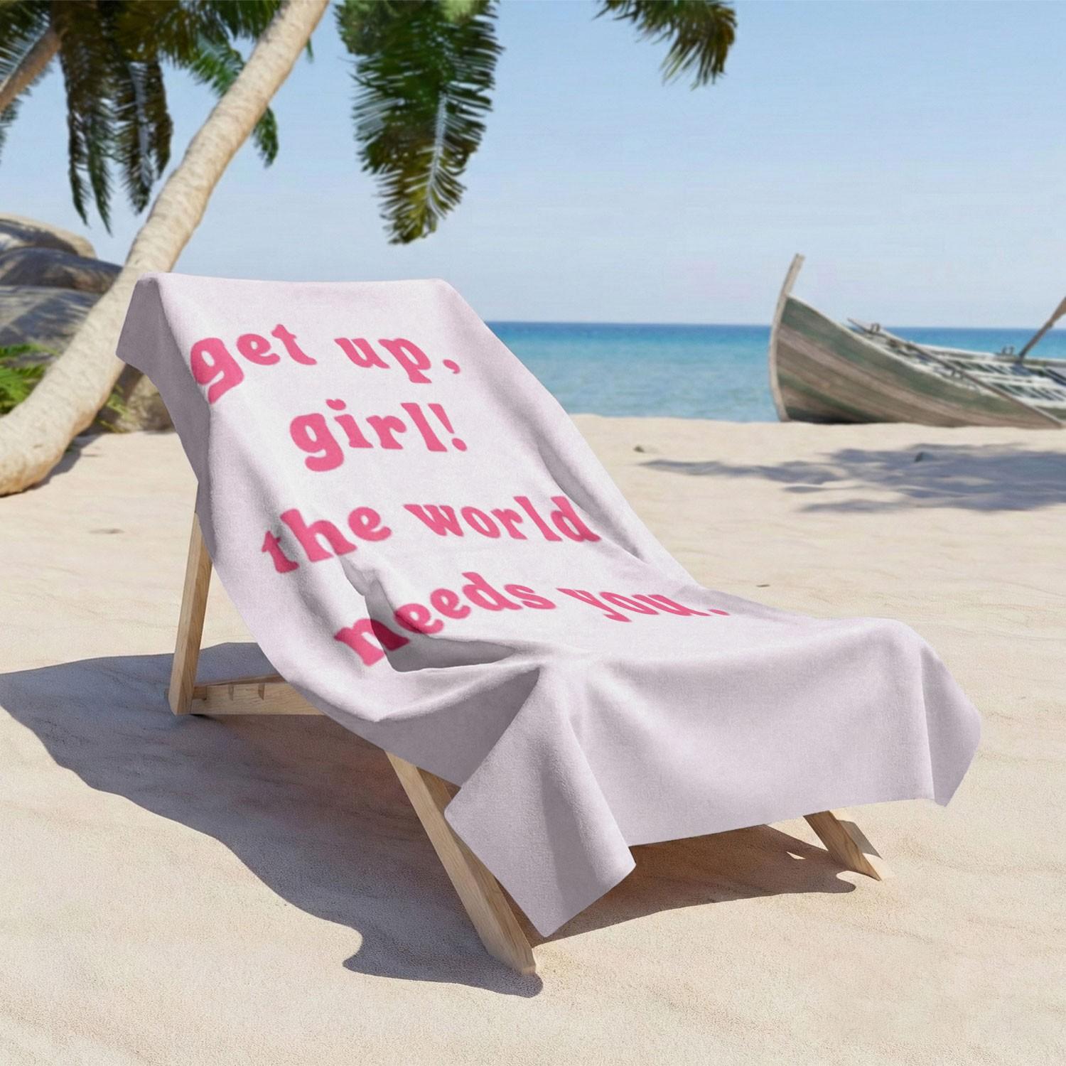 1PC Inspirational Quote Beach Towel for Friends | Soft Outdoor Towel for Travel Yoga Camping Swimming | Vacation Must-Have Gift | Pool & Beach Holiday Essentials