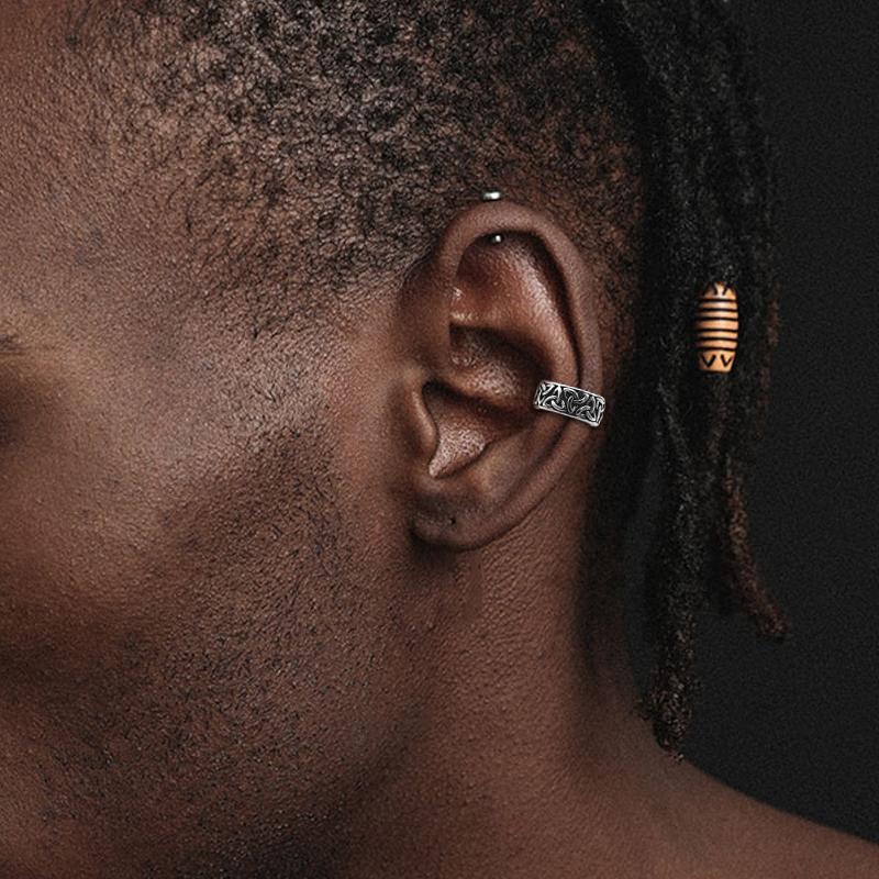 GTHIC Stainless Steel Celtic Knot Viking Ear Cuffs Earrings for Men Women