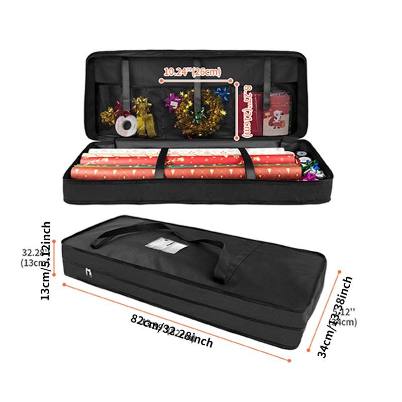 Large Capacity Christmas Gift Wrap Organizer Box, Gift Box Packaging, Includes 24 Paper Bags & 30 Candy Sacks, Tree Shape Design, Ideal for Holiday Storage