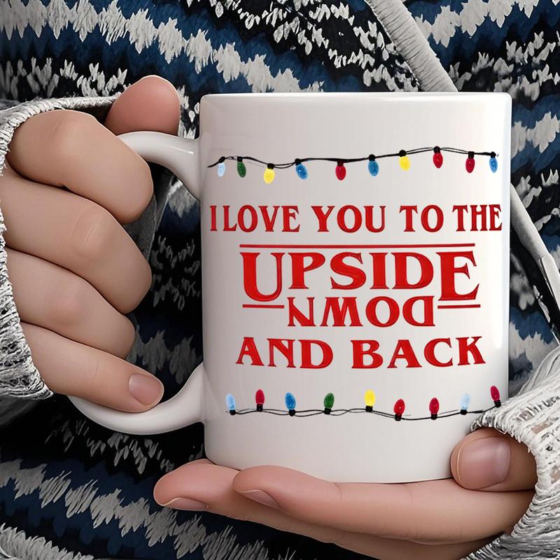 Fun Upside Down Coffee Mug, I Love You Reversed Ceramic Cup, Birthday Gift, Anniversary Present, 11oz/325ML