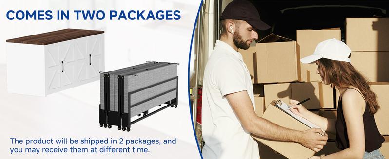 Lilypelle 2-in-1 Murphy Cabinet Bed – Farmhouse Hideaway Foldable Platform Bed for Guest Room, Bedroom, or Home Office, Up to 650 Lbs