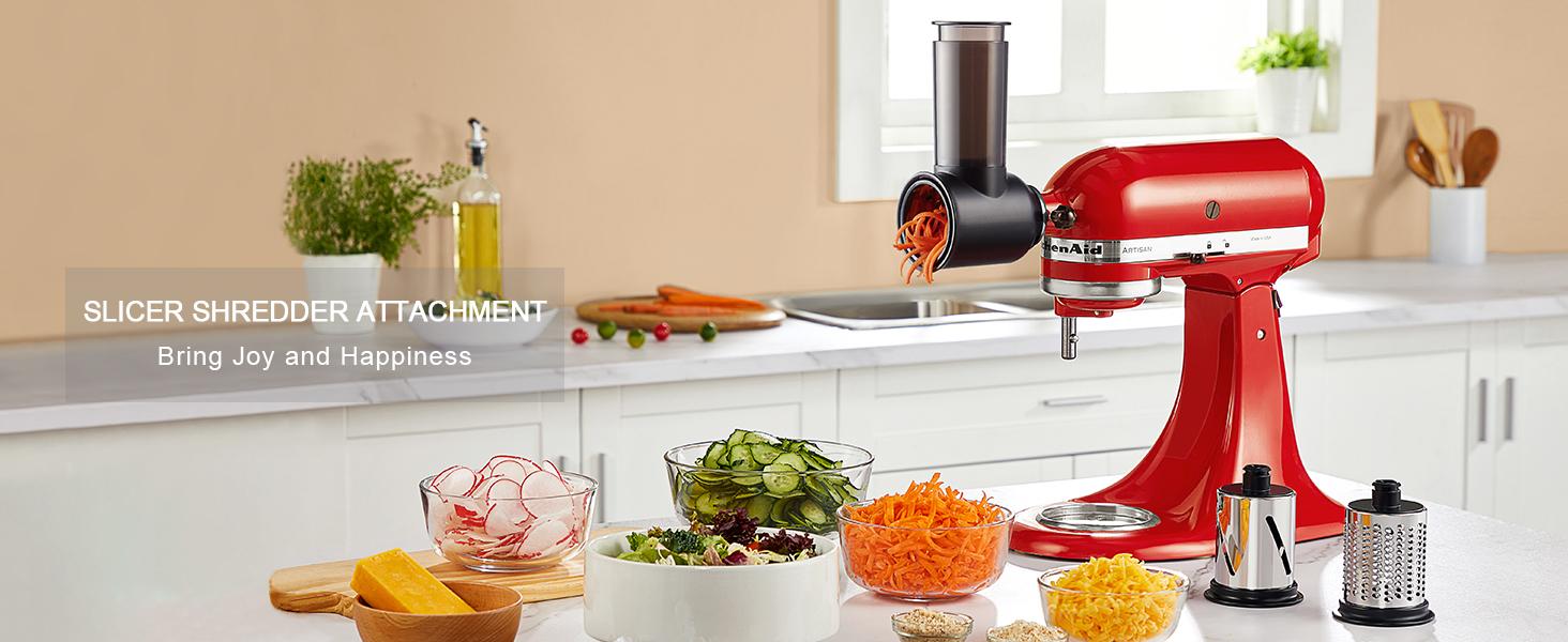 Metal Meat Grinder Attachment for KitchenAid Stand Mixers, Meat Grinder Attachment Includes 4 Grinding Plates, 3 Sausage Stuffer Tubes, 2 Grinding Blades, Meat Grinder and Sausage Stuffer by COFUN