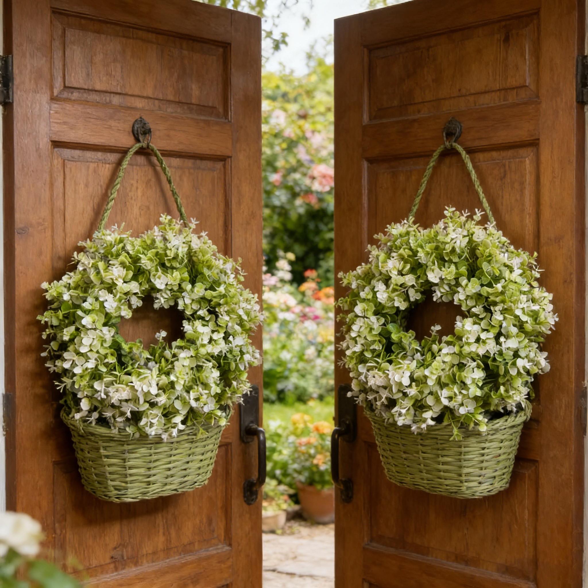 Artificial Eucalyptus Tree and Wreath, Perfect for Spring Summer Easter Mother's Day Graduation Decor, Home Garden Patio Porch Barn Door