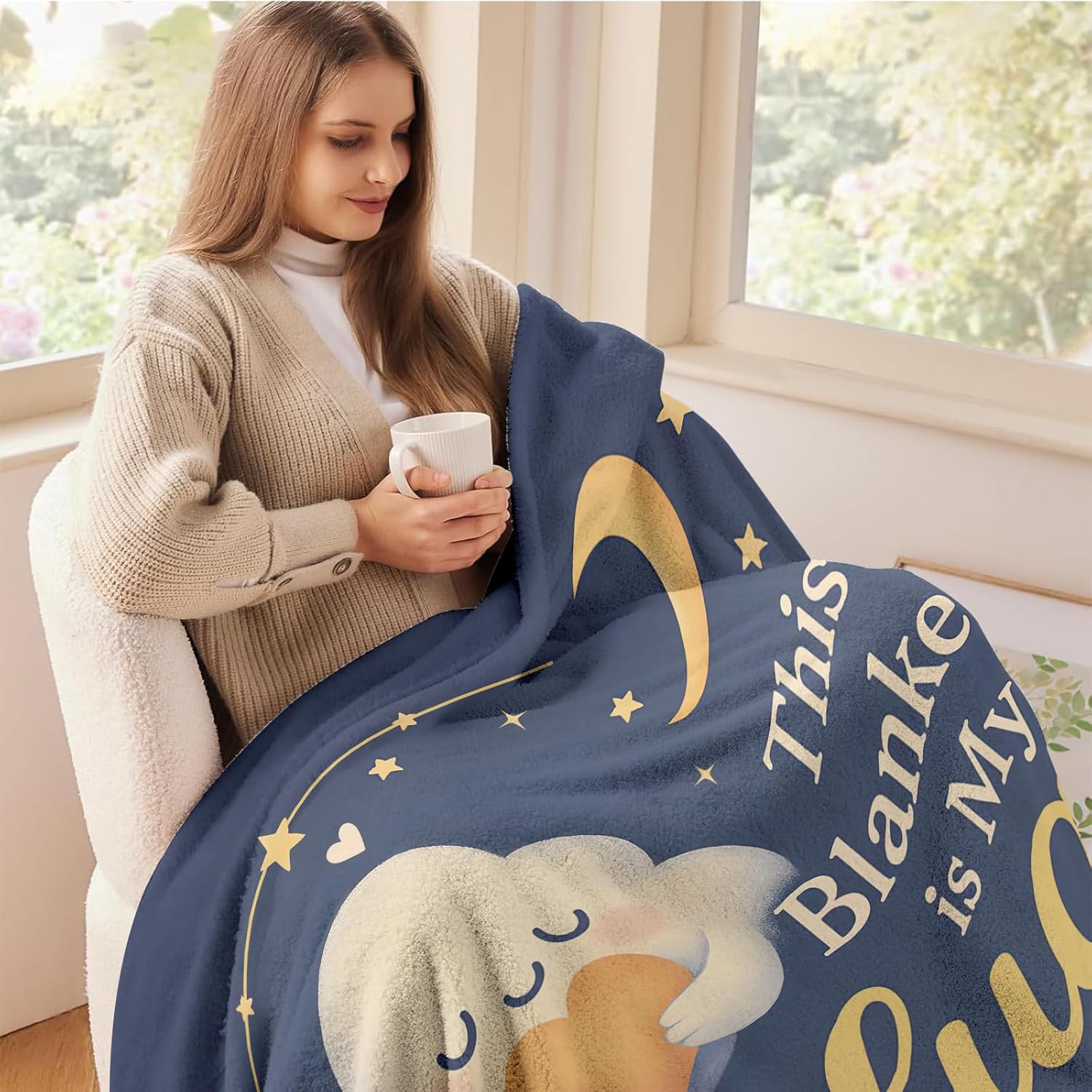 Hug Blanket  - This Blanket is My Hug Day & Night, Get Well Gifts and Thinking of You, Feel  , Long-Distance Support, 50'' x 60'' Throw for Women Men