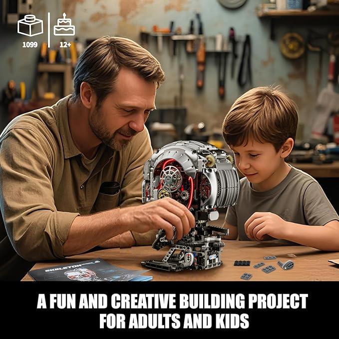 1099pcs Skull Head Building Blocks Toy Model, Valentine's Day gifts Suitable for Creative Play and Exciting Assembly; An Excellent Gift or Special Surprise for Adults，vdaygift