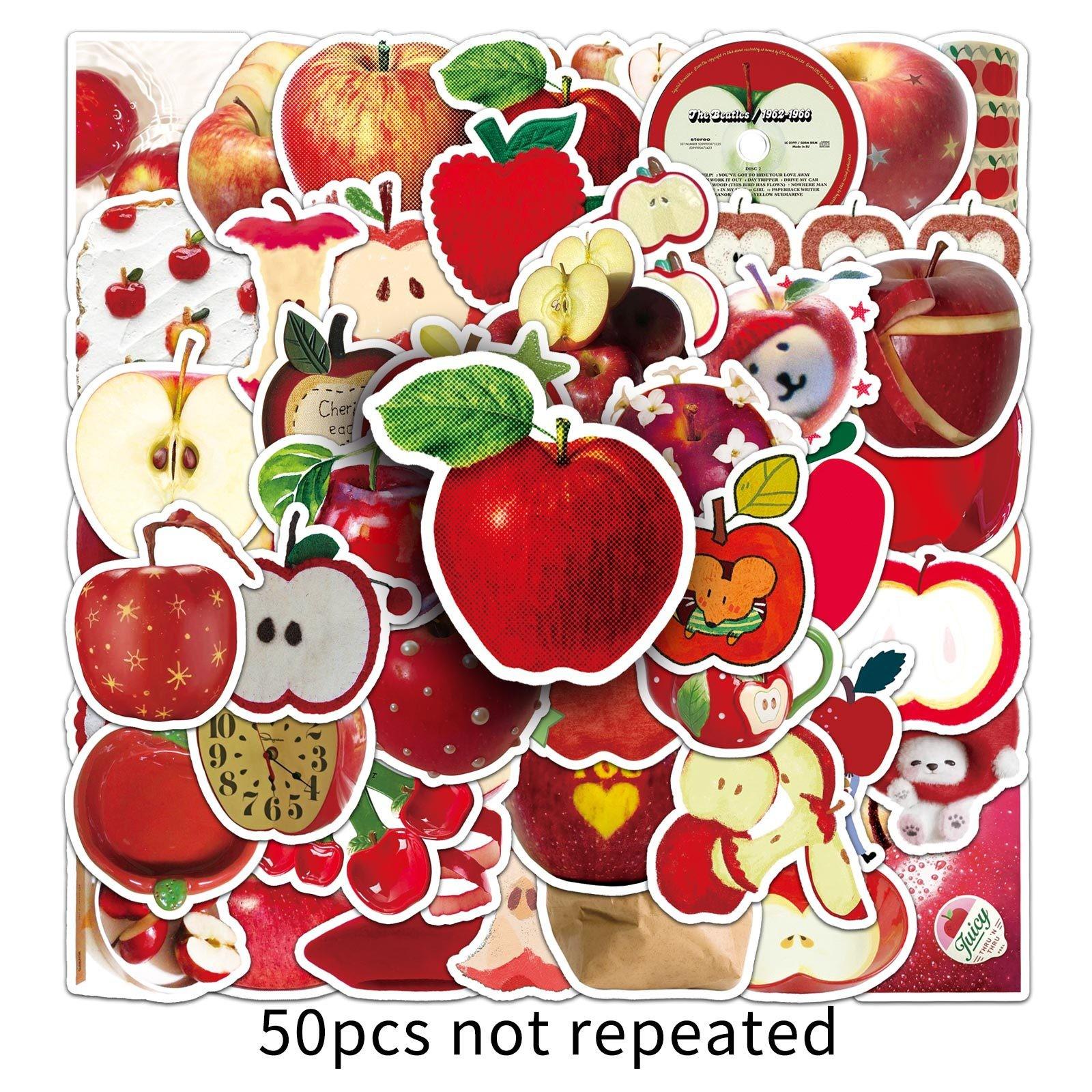 50pcs Matte Apple Park Stickers, Decorative Decals for Phone Cases, Laptops, Water Bottles, Journals, One-Time Use Colorful Stickers