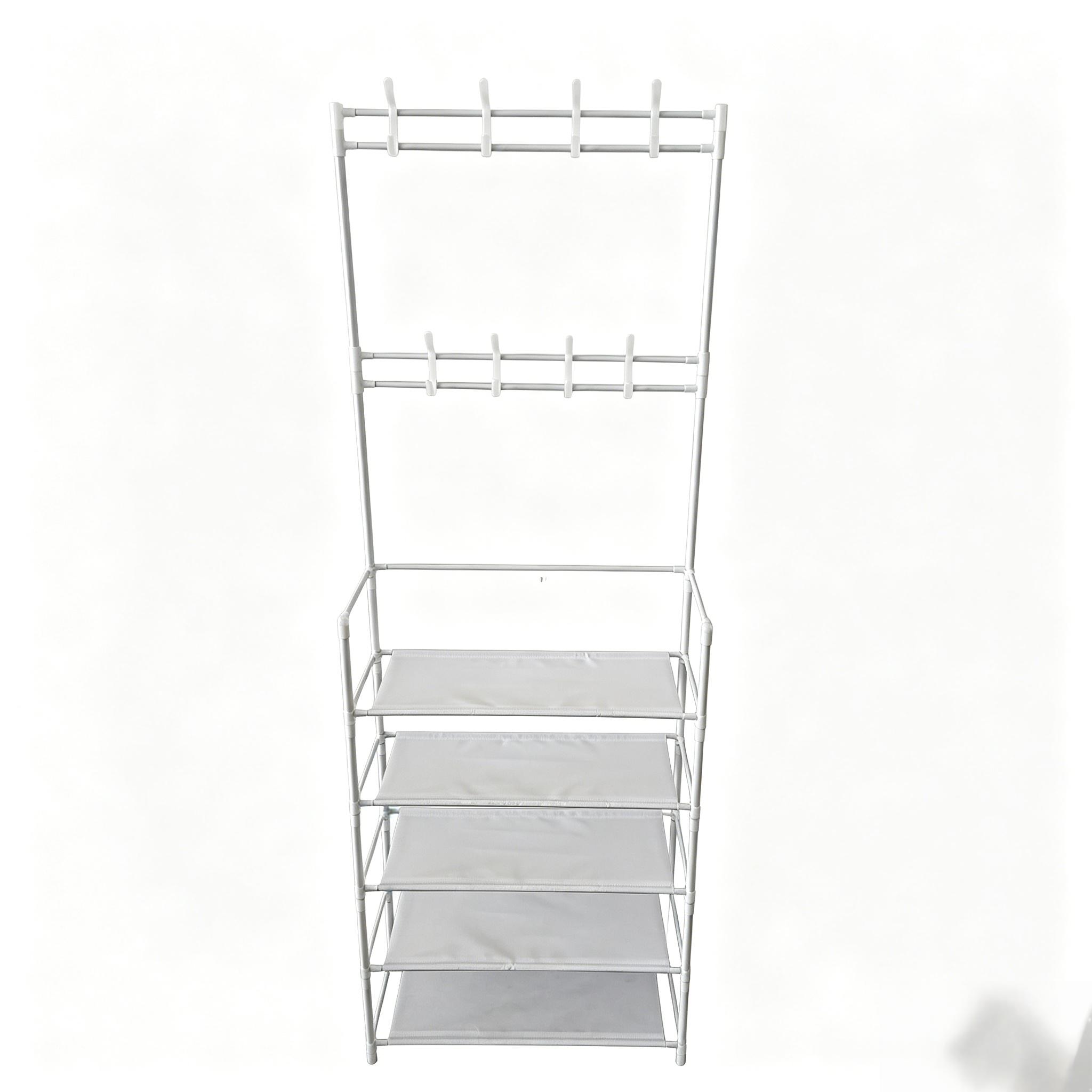Door Back Hat Rack and Shoe Rack Combo, Five-Tier Hat Rack with Shoe Rack, Steel, /, Home Storage Organizer