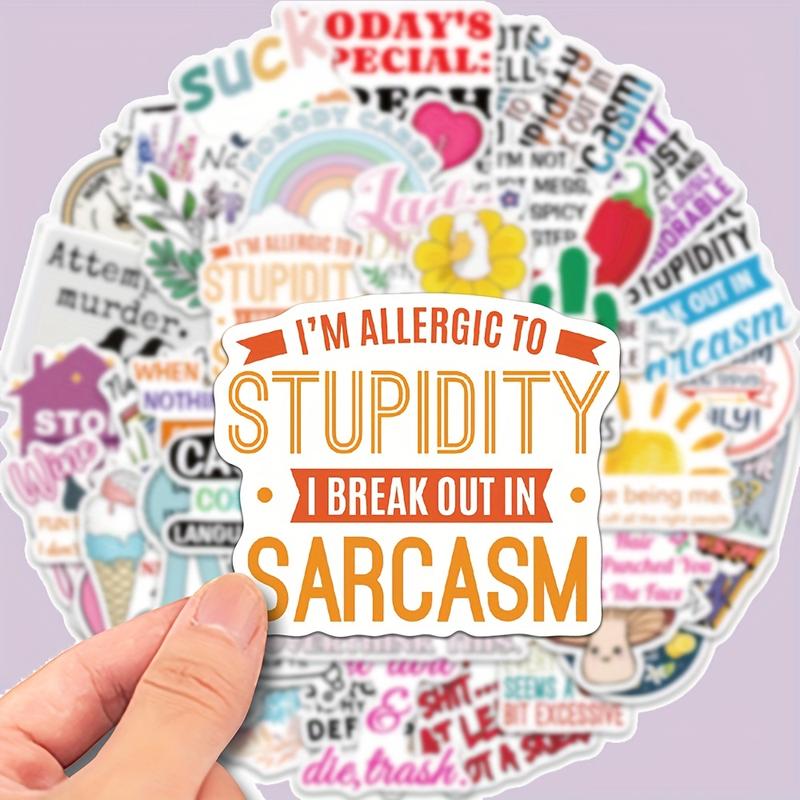 50pc Humorous Graffiti Stickers for Guitar Notebook Luggage Computer Motorcycle Skateboard, Perfect Gift for Students Back-To-School Season