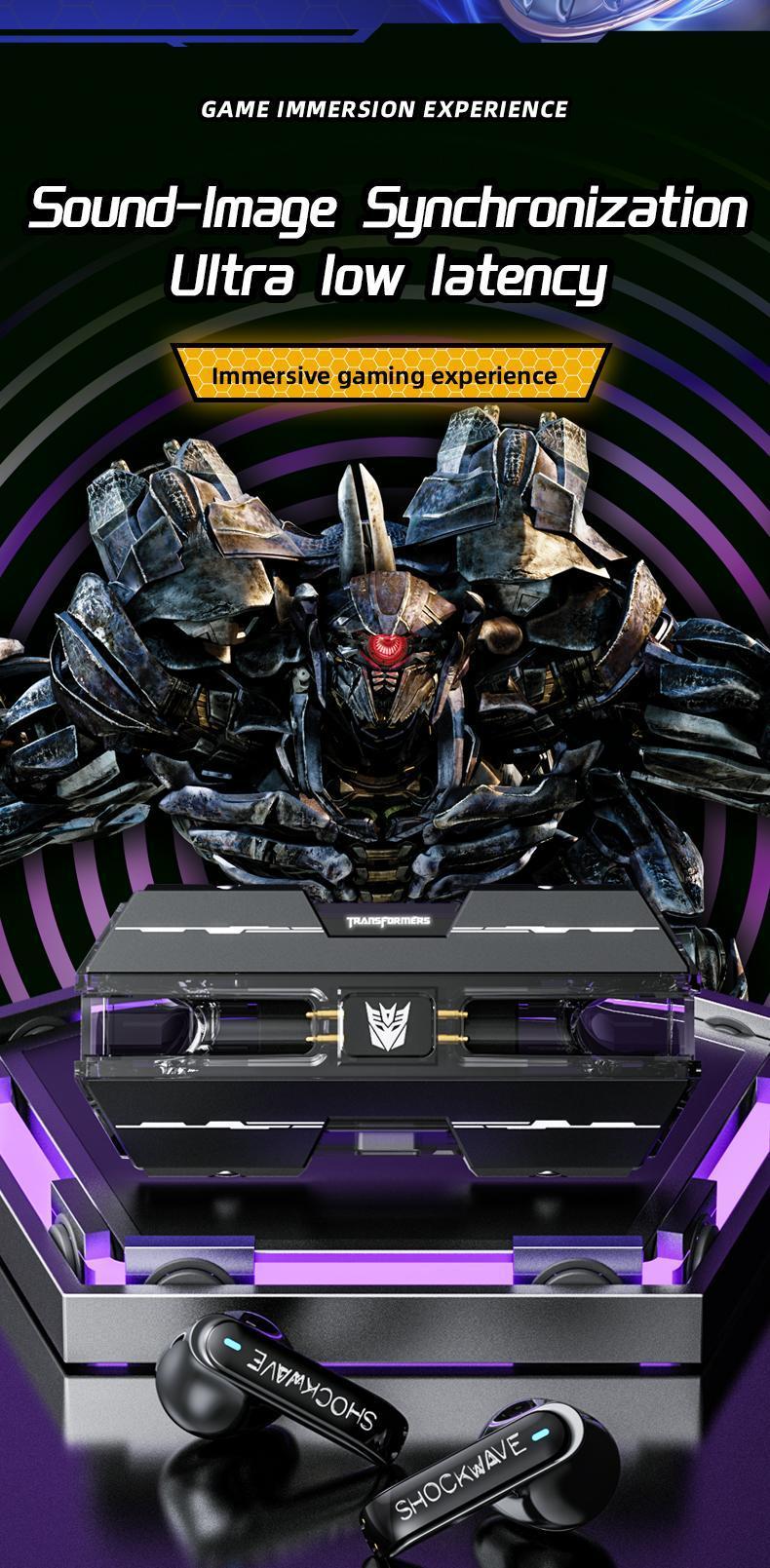 Transformers T01 Bluetooth Headset In-Ear Design Low Latency Headset TWS Wireless HIFI Stereo Headset With Microphone