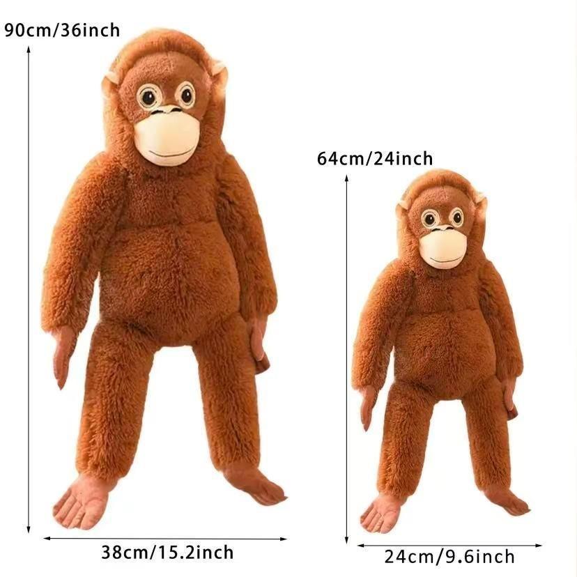 Gorilla Plush Toy Long-Armed Monkey Doll, Baby Comfort Pillow, Soft Filled Animal, Perfect Gift for Kids, Cuddly and Adorable