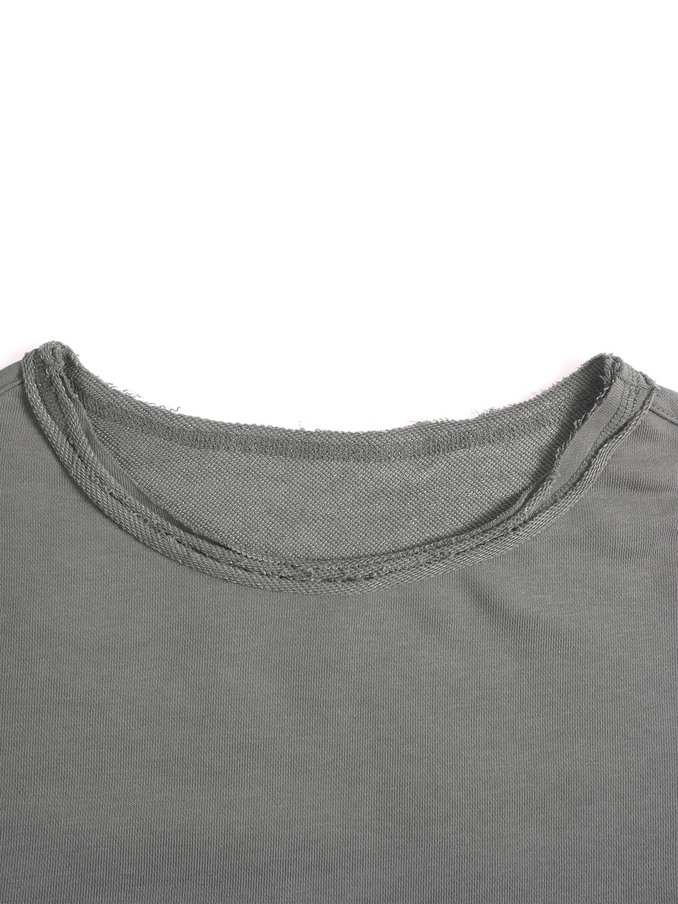 Women's Fall Winter Long Sleeve Crop Sweatshirt, Short Casual Round Neck Pullover Top, Comfortable Daily Wear Apparel for Women