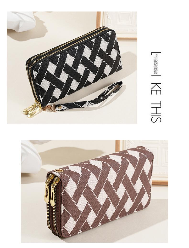 2026 New Women Wallet Korean Fashion Stripe Design Large Capacity Zipper Phone Purse with Multiple Card Slots and Coin Pocket