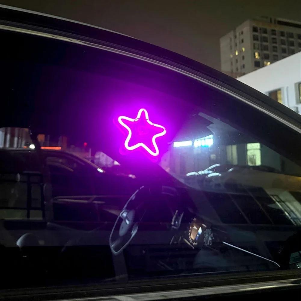 Universal LED Car Window Lights Auto Interior Decoration Atmosphere Lamps Love/Star/Lightning Neon Lights with Remote Control Led Ambient Light