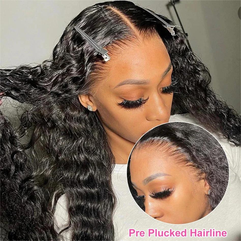 Bling Hair 180 Density 13x4/6 Hd Lace Frontal Wigs Brazilian 34 36 Inch Deep Wave Curly Real Hair Wigs 13x4 Glueless Drawstring Deep Wave Wig For Black Women Preplucked  TikTokShopHolidayHaul