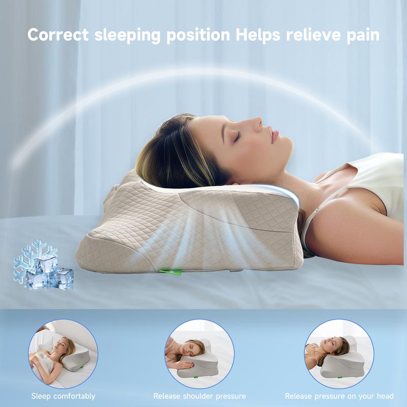 Z-HOM Cervical Memory Foam Pillow - Semi Wrapped Design for All Sleeping Positions - Soft Supportive & Breathable with Removable Washable Covers - Best Gift for Family & Friends - OEKO-TEX Certified