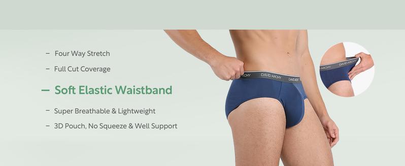 David Archy Men's Underwear Bamboo Rayon Briefs Super Soft Comfort Cooling Pouch Briefs Pack for Boyfriend FathersDayGift Breathable Cotton Menswear